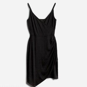 Goldray StitchFix Fraidy Ribbed Asymmetrical Sleeveless Mini Dress Black